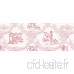 Toile De Jouy rouge de 66 po x 72 po  rideaux + embrasses assorties  par My Home  conception de pays traditionnel en Damas floral  corail rouge pastel - B01NAQLEVL